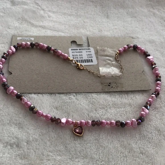 New Urban outfitters Cher Pearl Gem Heart necklace, choker - Picture 4 of 10